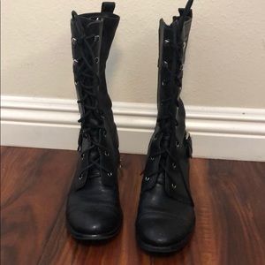 Michael Kors black lace up boots size 6